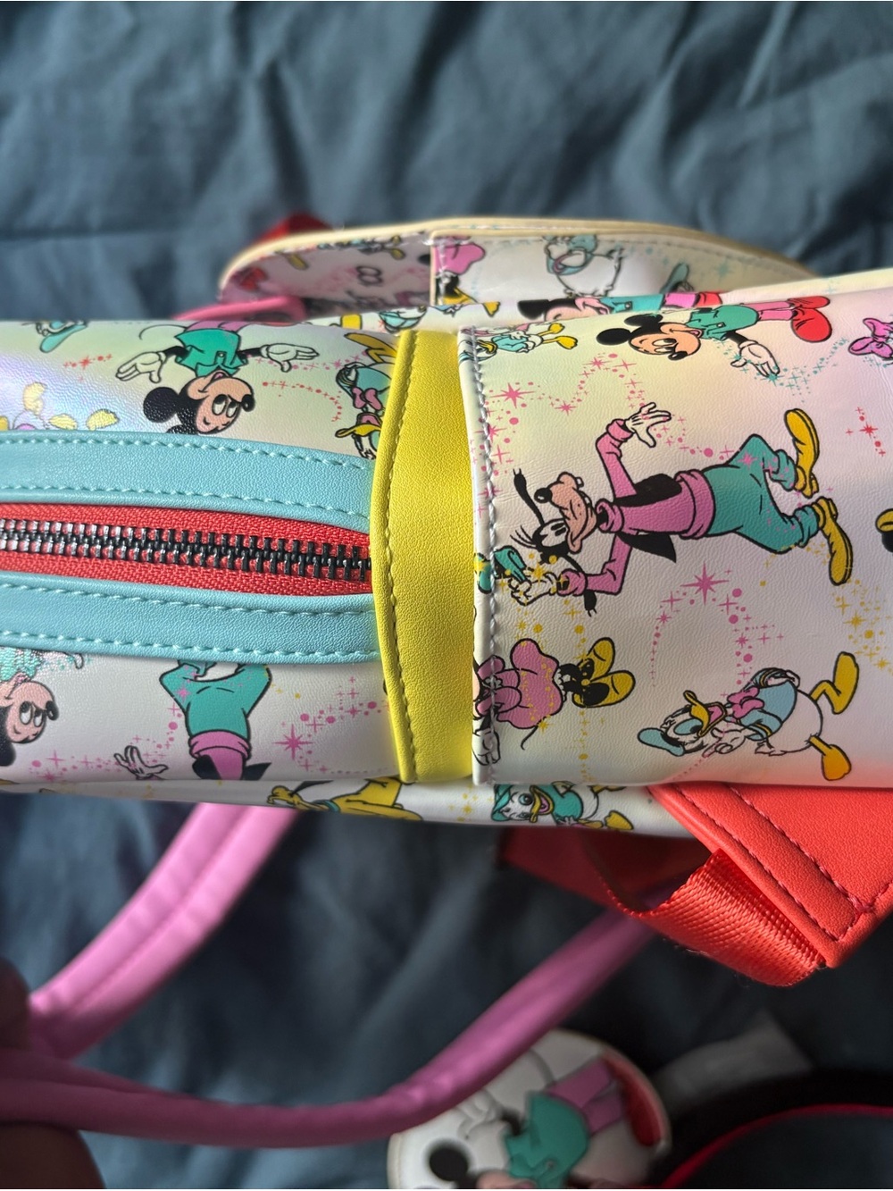 Disney 100 Mickey & Friends Classic AOP Iridescent Mini Backpack & Headband Set - Picture 8 of 8